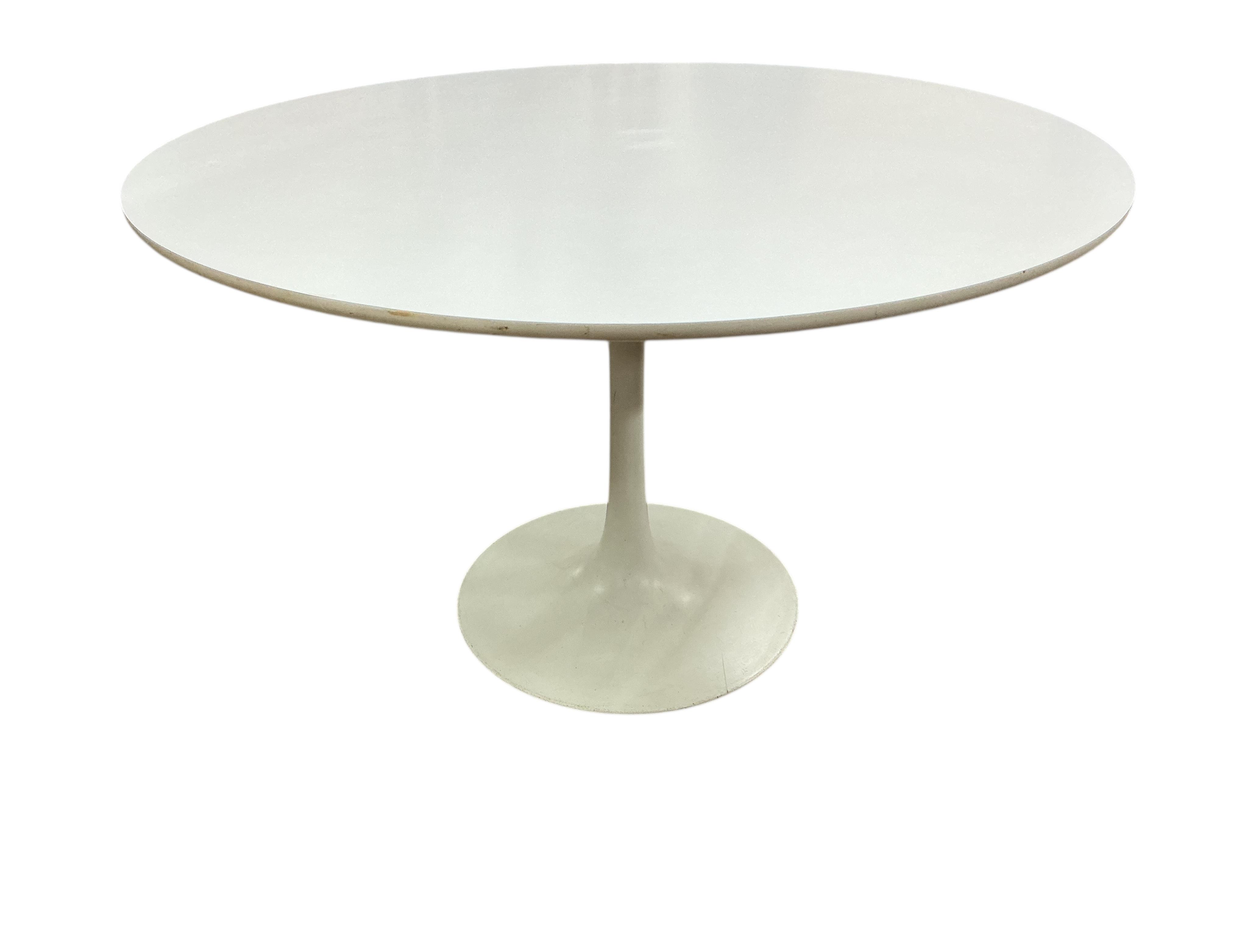 A tulip style circular breakfast table, diameter 120cm, height 72cm